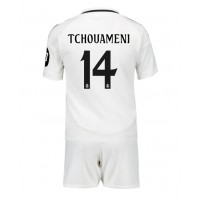 Dres Real Madrid Aurelien Tchouameni #14 Domáci pre deti 2024-25 Krátky Rukáv (+ trenírky)